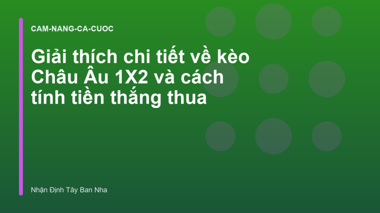 Giải thích chi tiết về kèo Châu Âu 1X2 và cách tính tiền thắng thua
